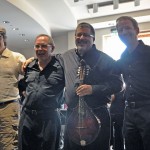 Victor Garcia (composer), Miles Kusik (conductor), James Kellaris, and Dr. James Johnston (conductor), at premiere of Kalamazoo Suite, Kzoo Valley Museum.